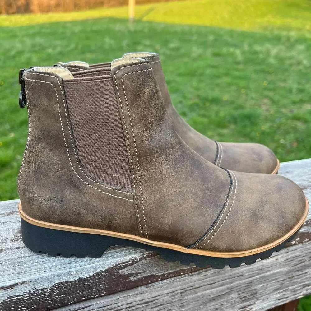 JBU by Jambu Womens Peacock Faux Leather Water Resistant Chelsea size 7.5